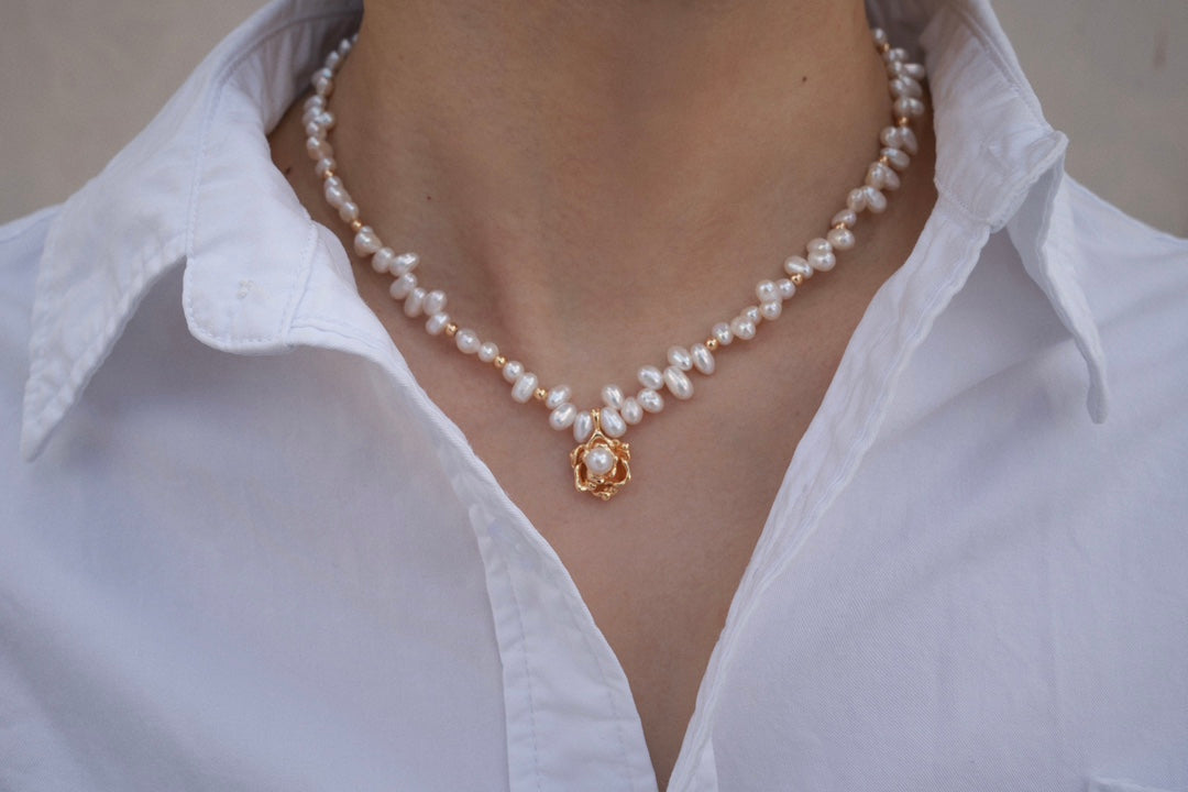 NO.10 Camellia Pearl Necklace