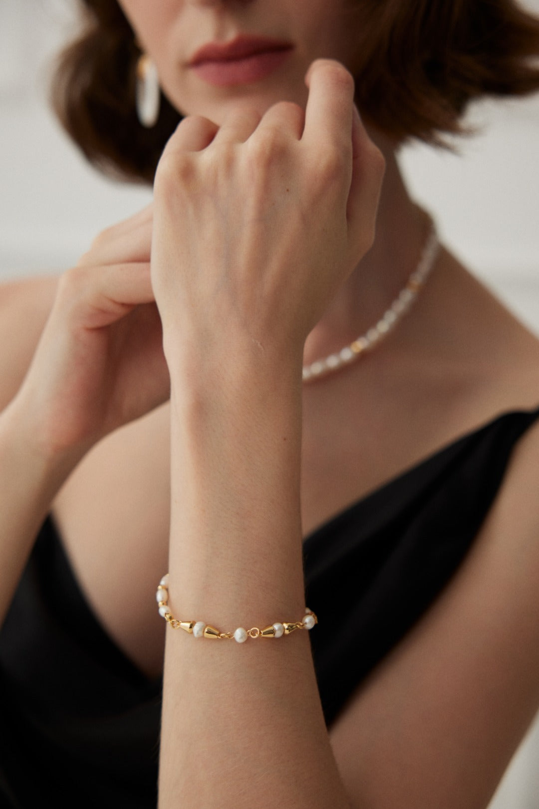 NO.2  Golden Pearl Bracelet