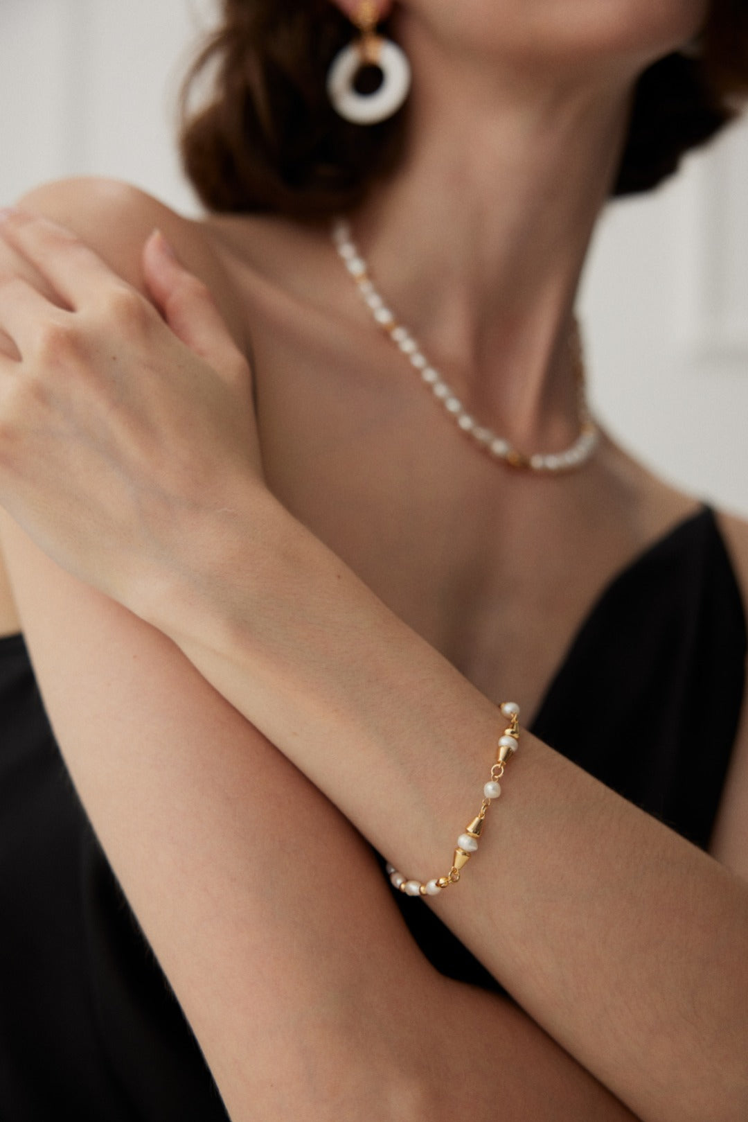 NO.2  Golden Pearl Bracelet